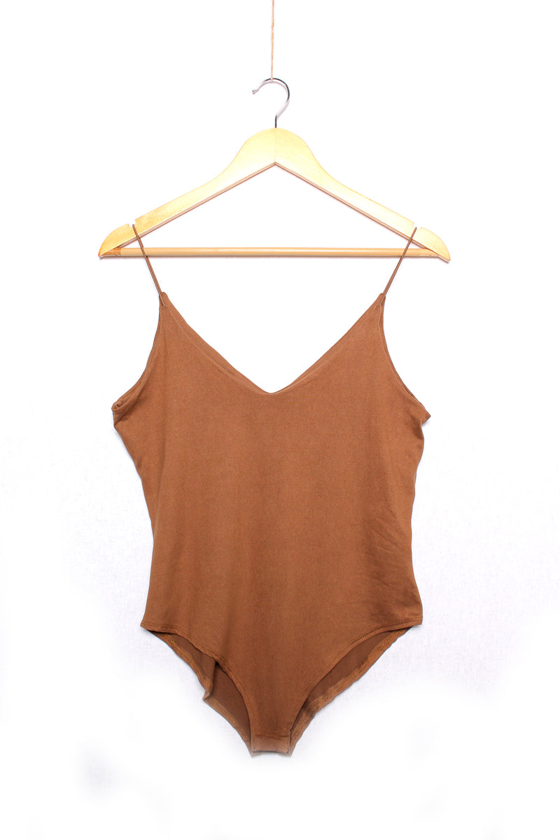 Women's Sleeveless Spaghetti Strap Solid Bodysuit