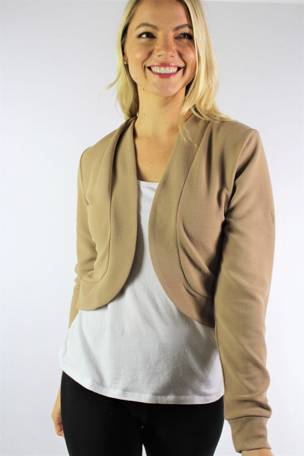 Women's Long Sleeve Open Front Mini Blazer