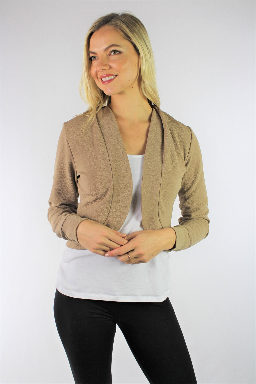 Women's Long Sleeve Open Front Mini Blazer