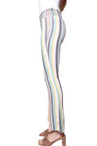 Women's Stripes Fitted Linen Pants