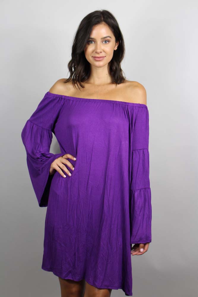 Women's Bell Sleeve Off Shoulder Dress