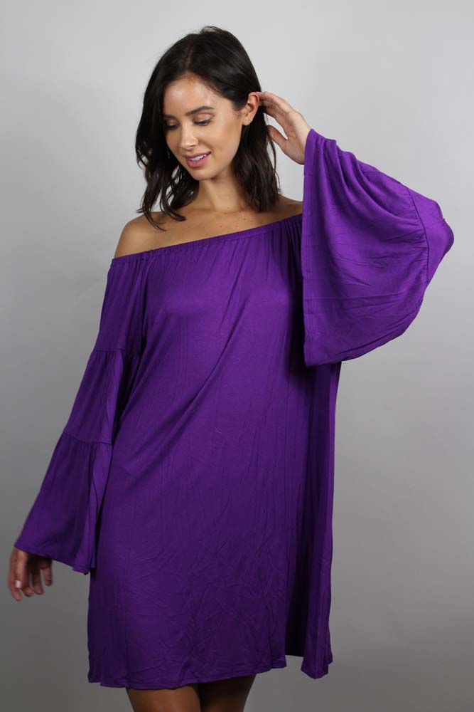 Women's Bell Sleeve Off Shoulder Dress