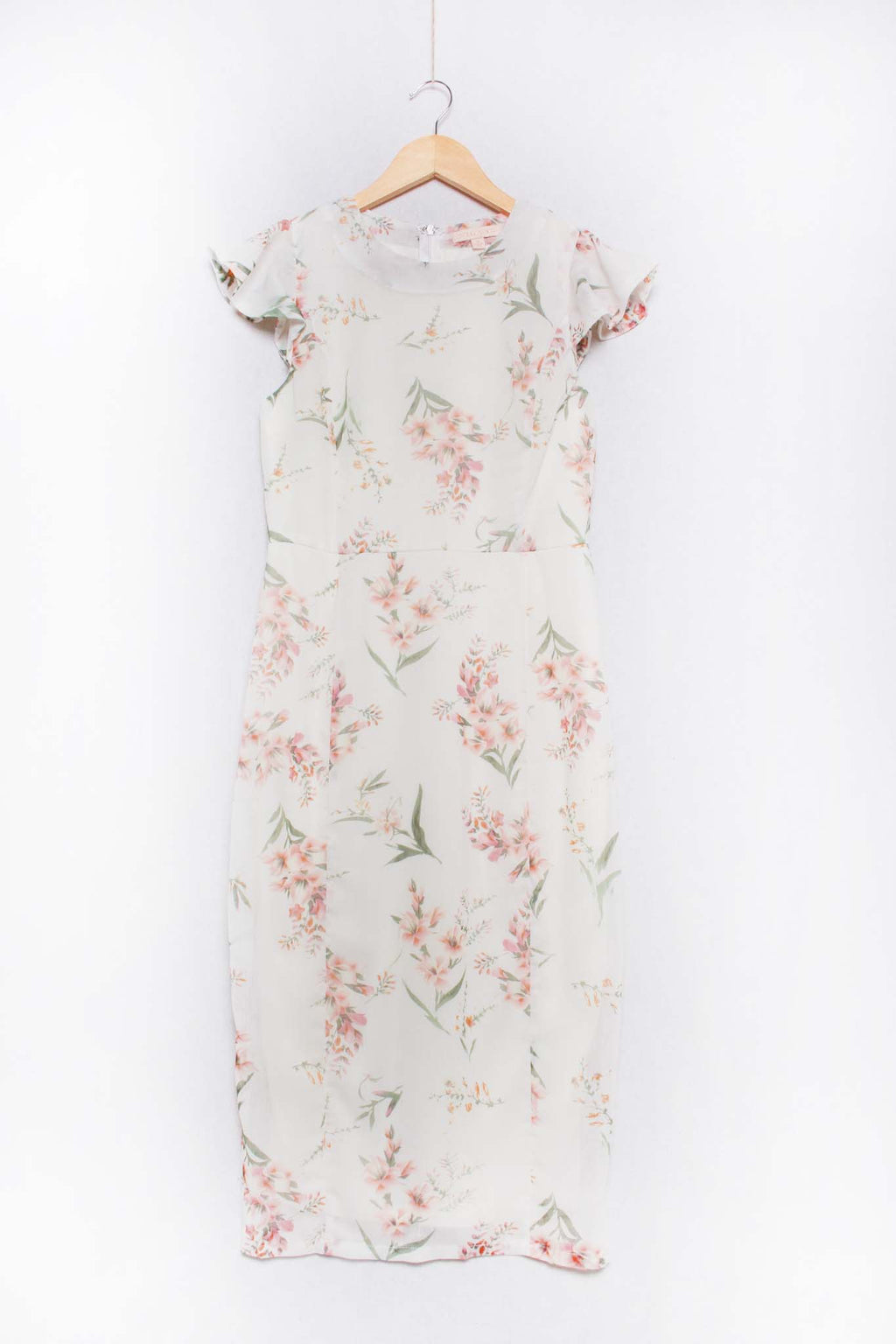 Women's Ruffle Sleeveless Round Neck Floral Print Mini Dress