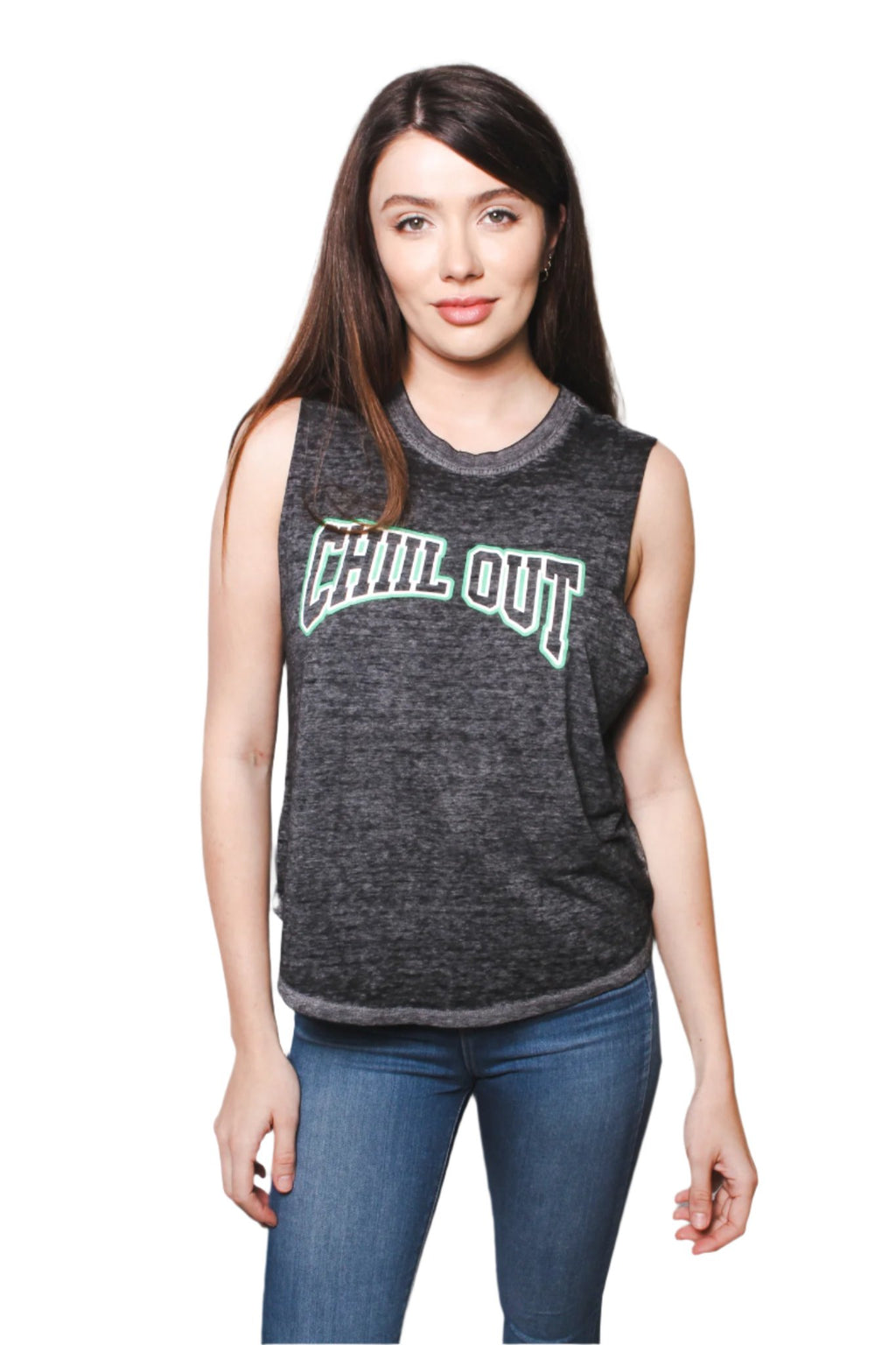 Women's Printed Sleeveless "Chill Out" T-Shirt