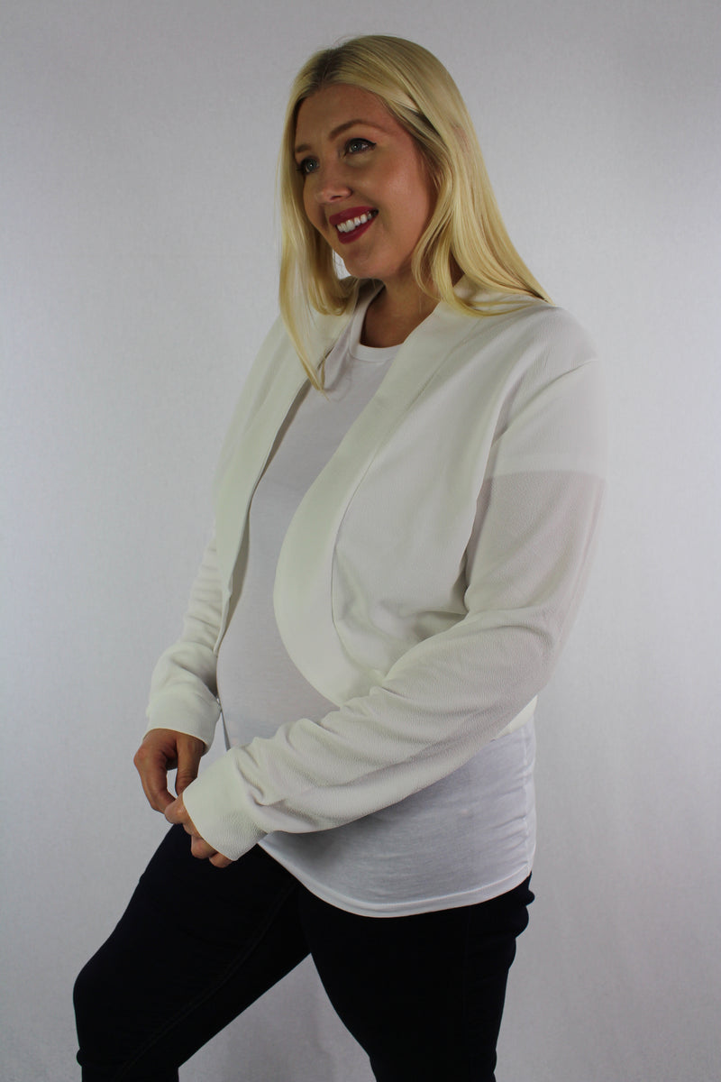 Women's Plus Size Long Sleeve Open Front Mini Blazer