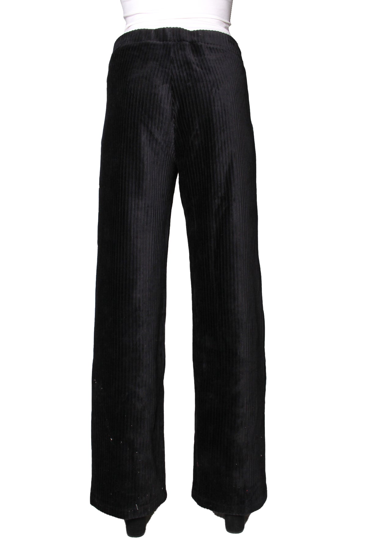 Women's High Waisted Solid Corduroy Side Button Wide Pants