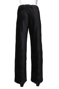 Women's High Waisted Solid Corduroy Side Button Wide Pants