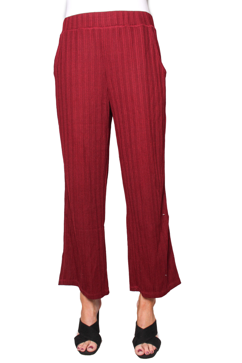 Women's Waisted Solid Knitted Pants
