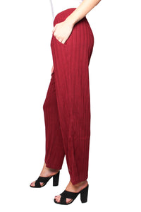Women's Waisted Solid Knitted Pants
