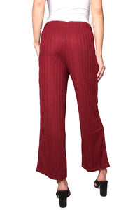 Women's Waisted Solid Knitted Pants