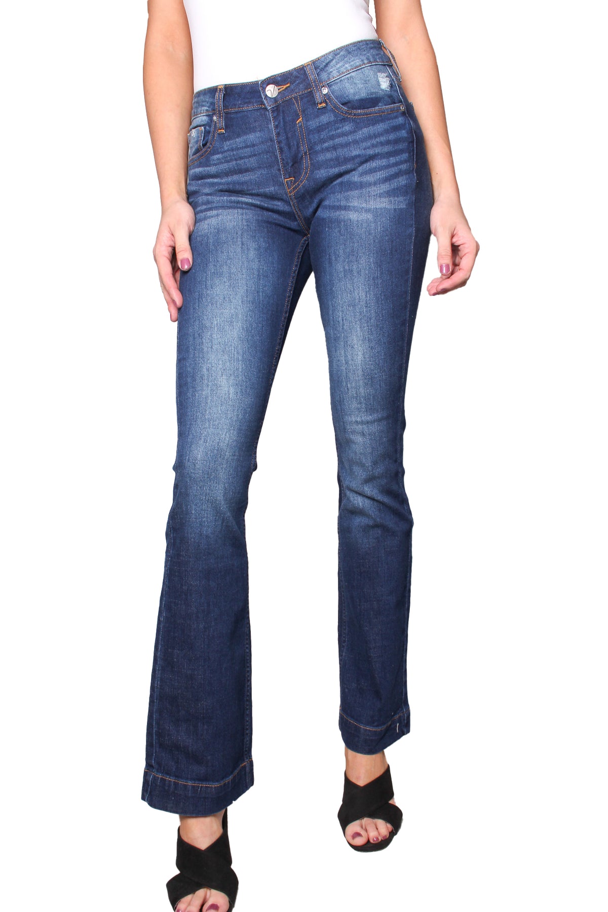 Women's High Waisted Flared Bottom Skinny Jeans
