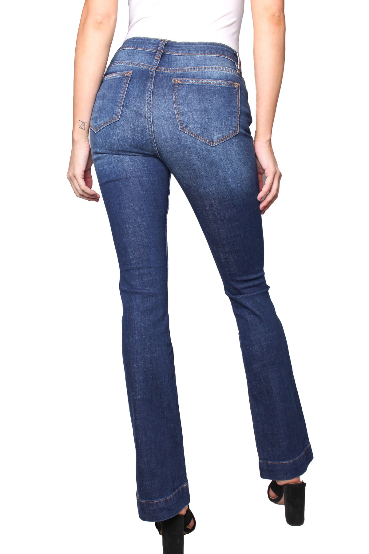 Women's High Waisted Flared Bottom Skinny Jeans