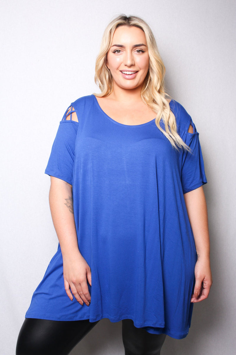 Women's Plus Size Caged Sleeves Casual Dress