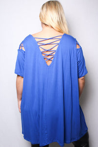 Women's Plus Size Caged Sleeves Casual Dress