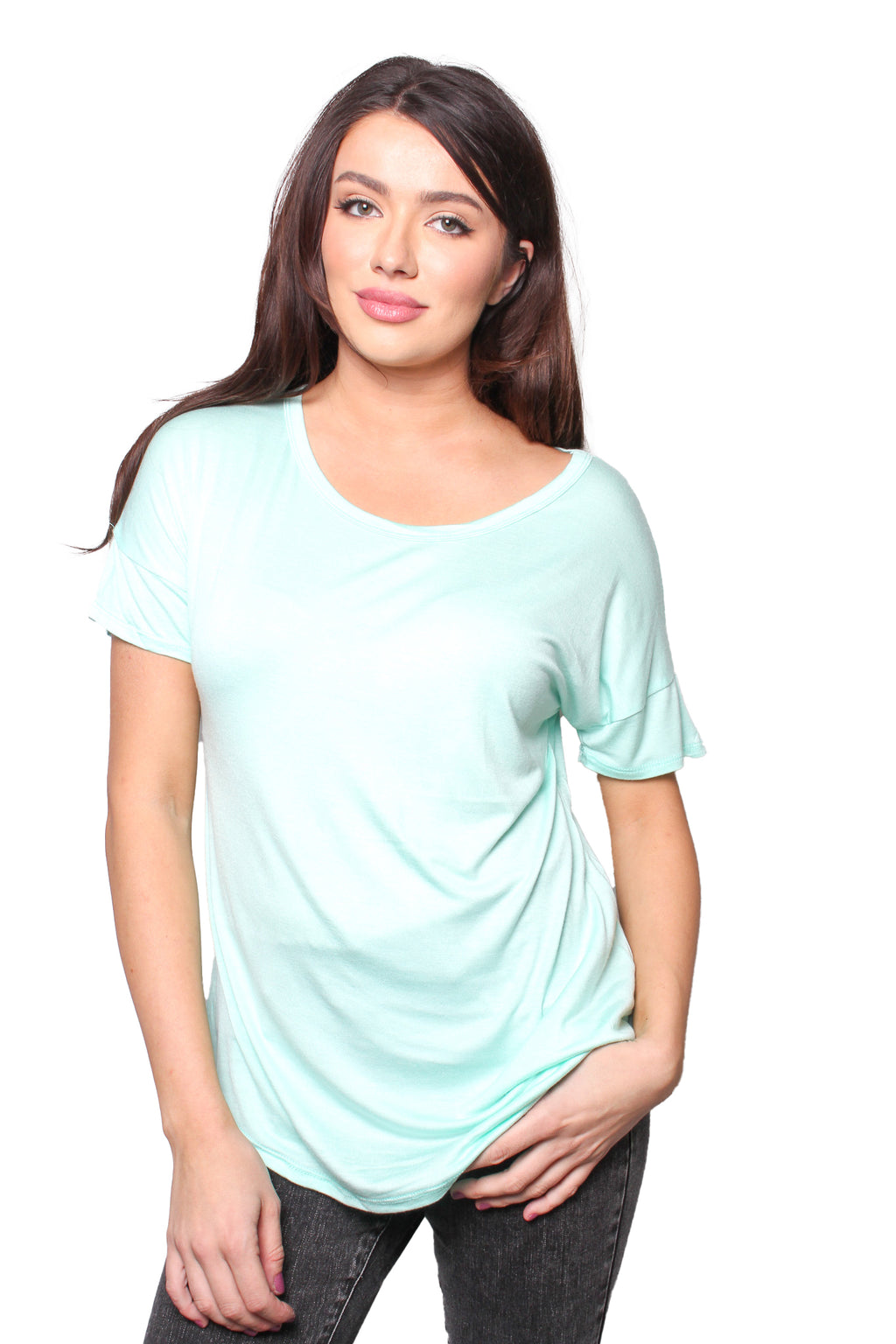 Women's Short Sleeve Round Neck Basic Top