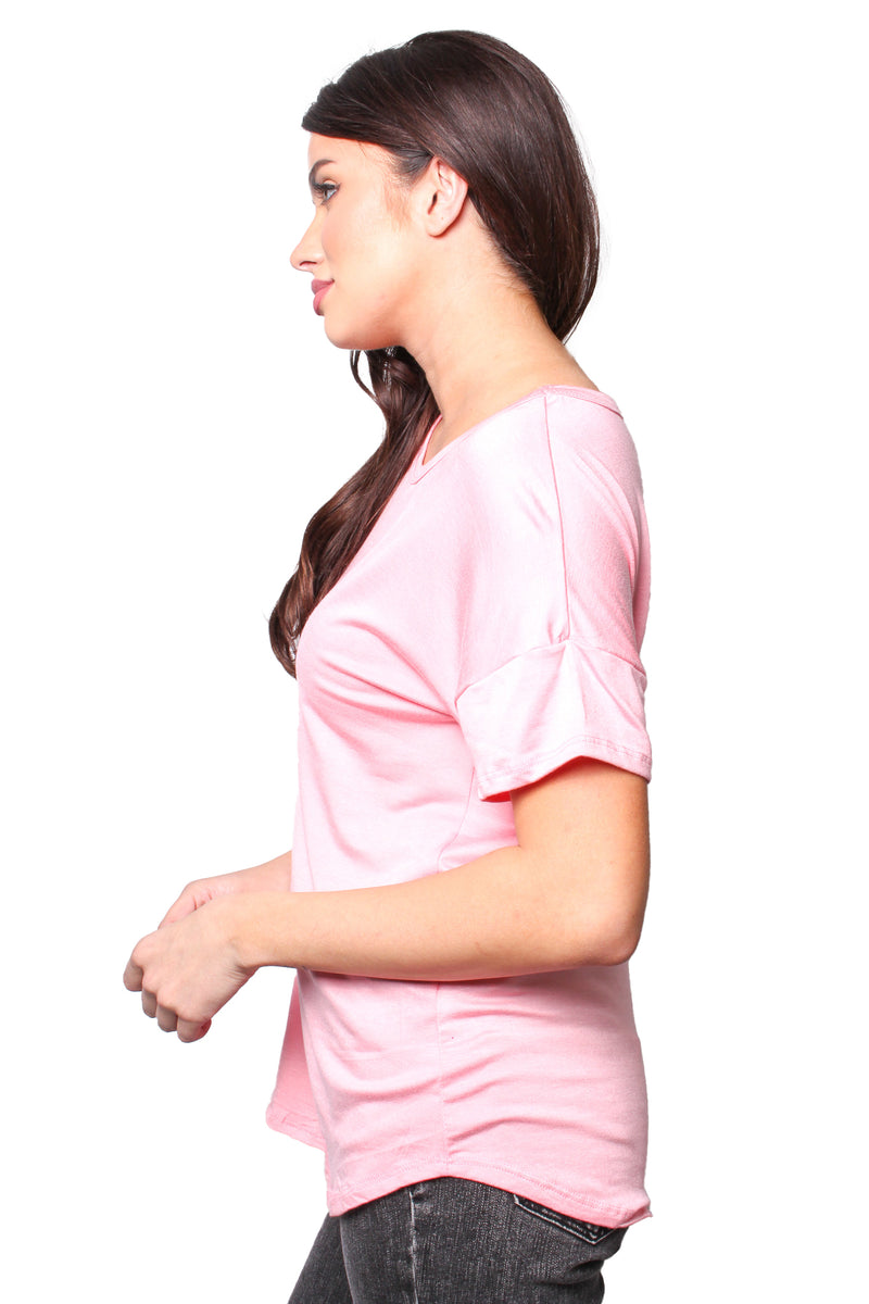 Women's Short Sleeve Round Neck Basic Top