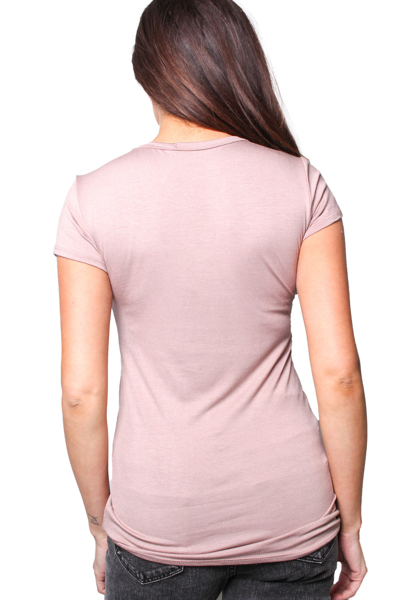 Women's Short Sleeve Round Neck Solid Top