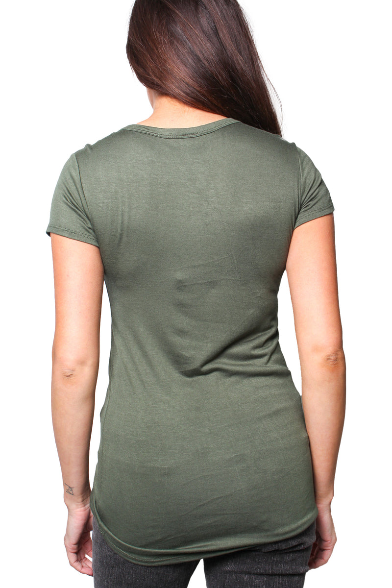 Women's Short Sleeve Round Neck Solid Top