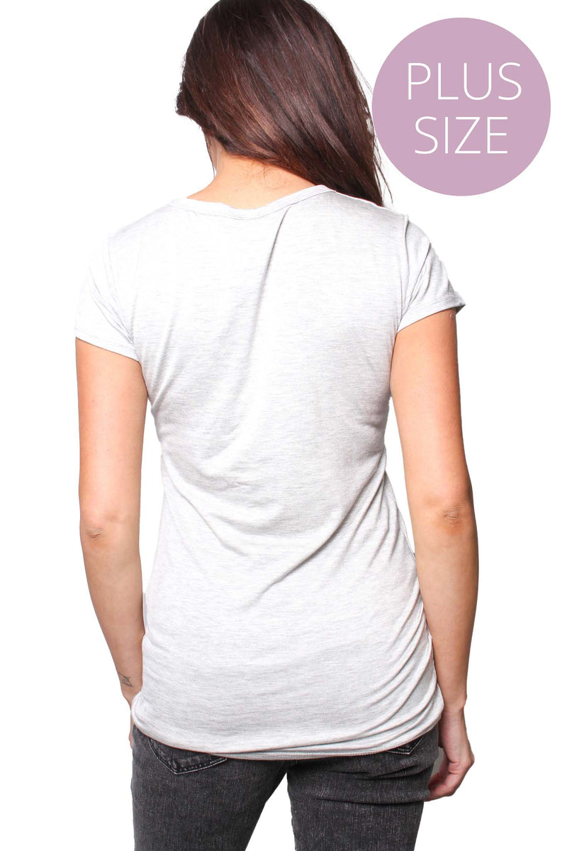 Women's Plus Short Sleeve Round Neck Solid Top