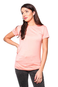 Women's Short Sleeve Round Neck Solid Top