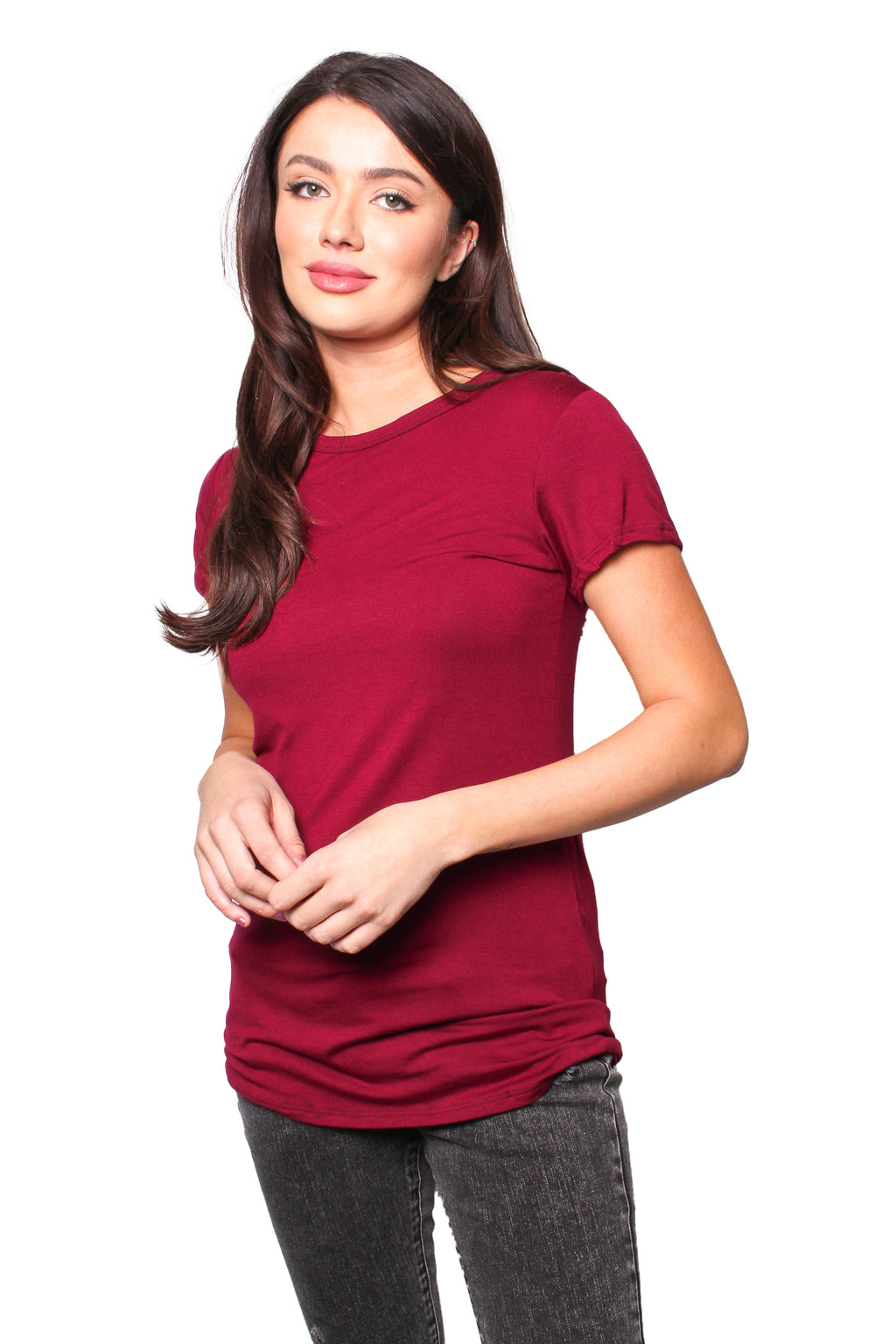 Women's Short Sleeve Round Neck Solid Top