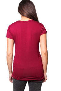 Women's Short Sleeve Round Neck Solid Top