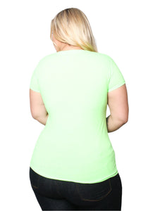 Women's Plus V-Neck Short Sleeve Shirt