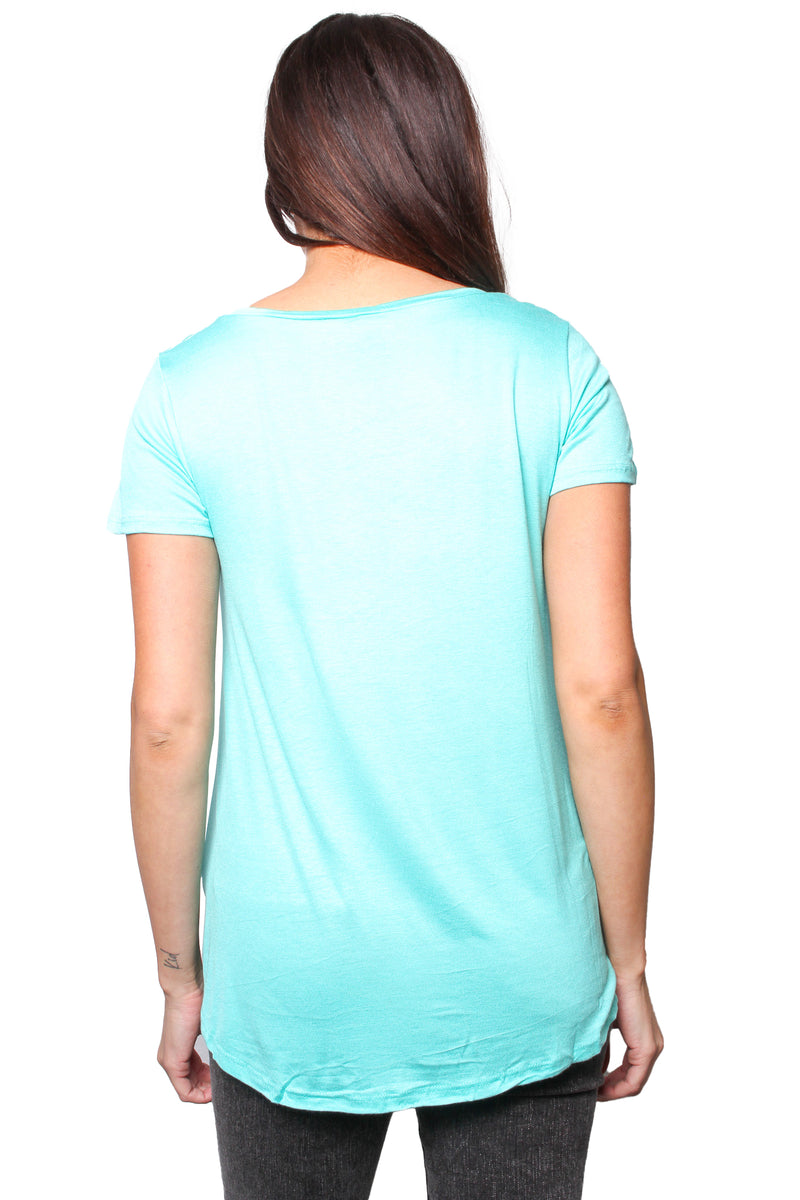 Women's Short Sleeve Scoop Neck Loose Top