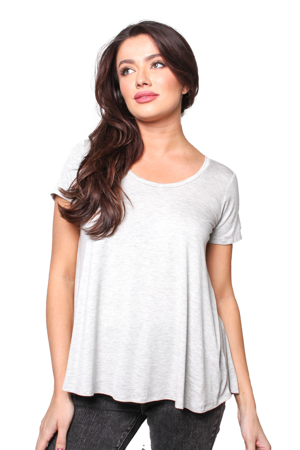 Women's Short Sleeve Scoop Neck Loose Top