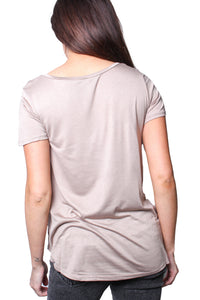 Women's Short Sleeve Scoop Neck Loose Top