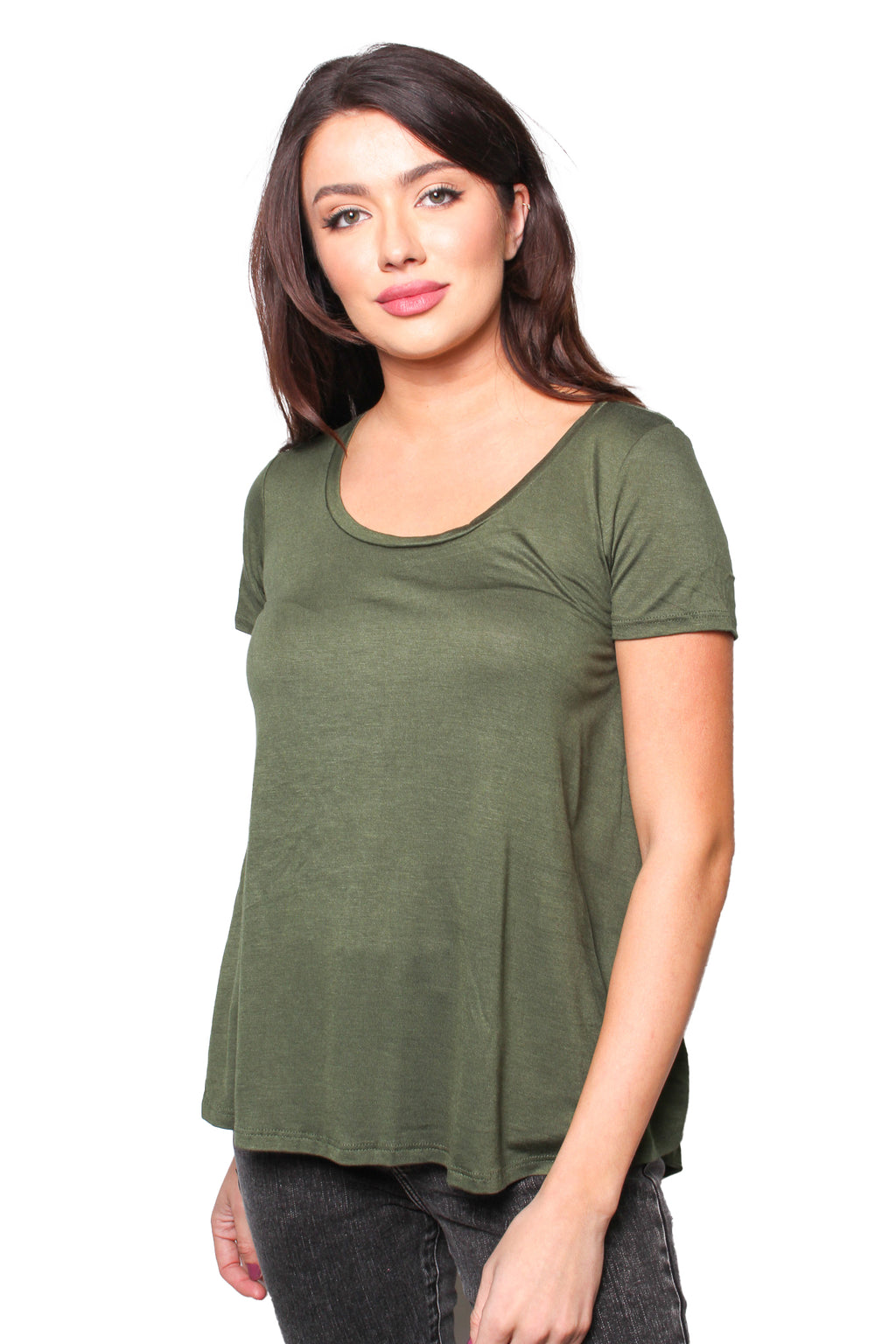 Women's Short Sleeve Scoop Neck Loose Top