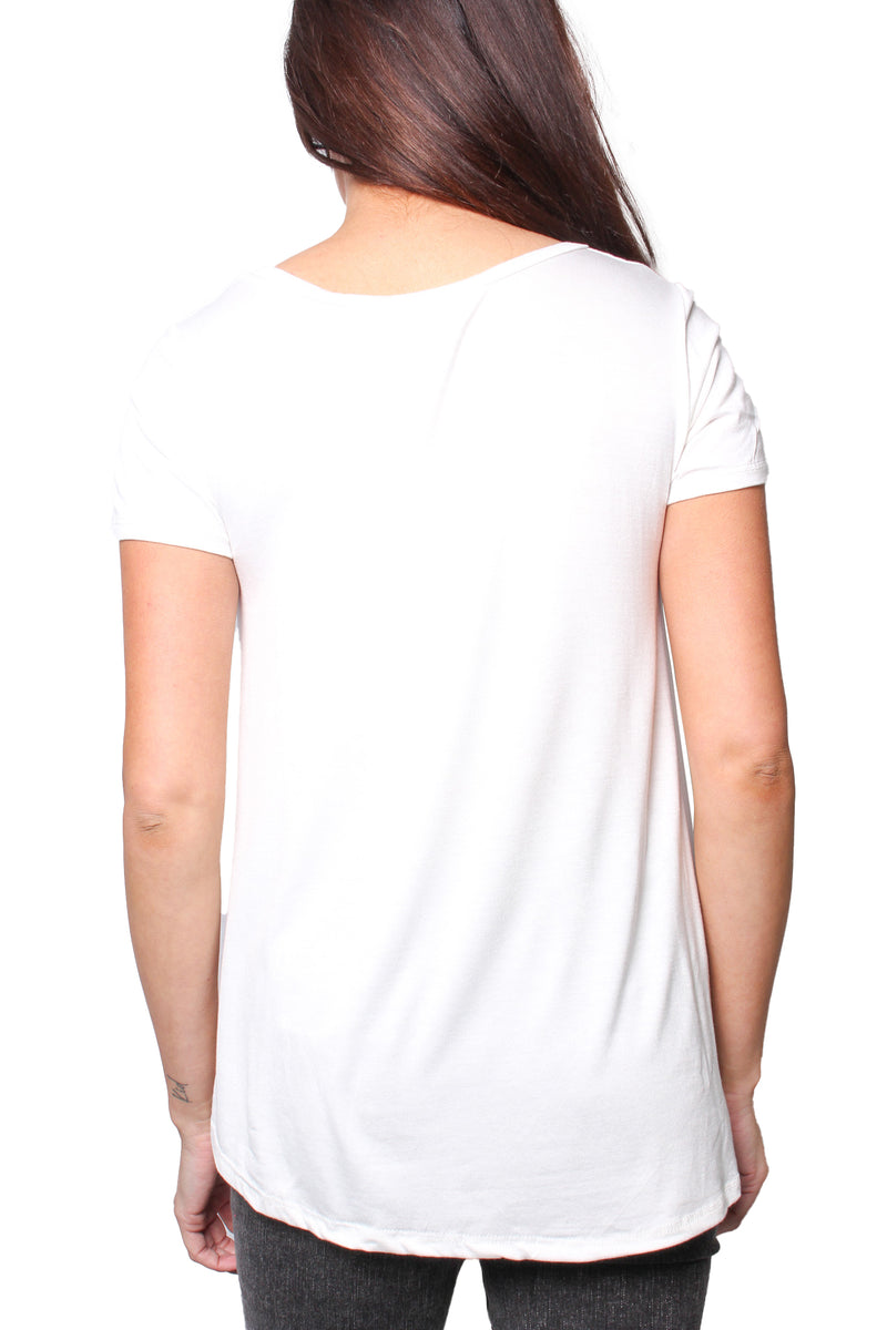 Women's Short Sleeve Scoop Neck Loose Top