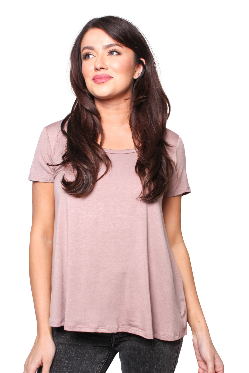 Women's Short Sleeve Scoop Neck Loose Top