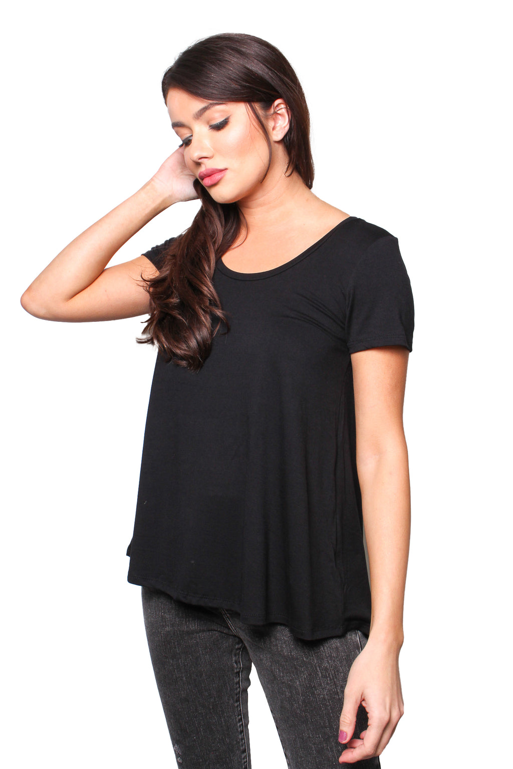 Women's Short Sleeve Scoop Neck Loose Top