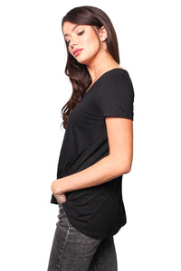 Women's Plus Short Sleeve Round Neck Basic Top