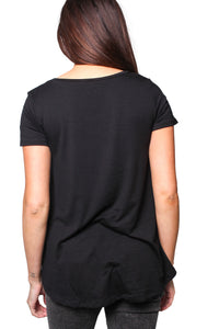 Women's Plus Short Sleeve Round Neck Basic Top