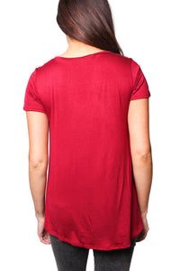 Women's Short Sleeve Scoop Neck Loose Top