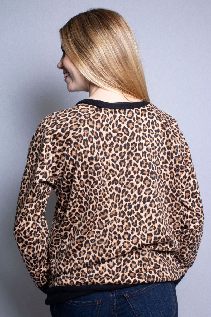 Women's Plus Size Animal Print Raglan Top
