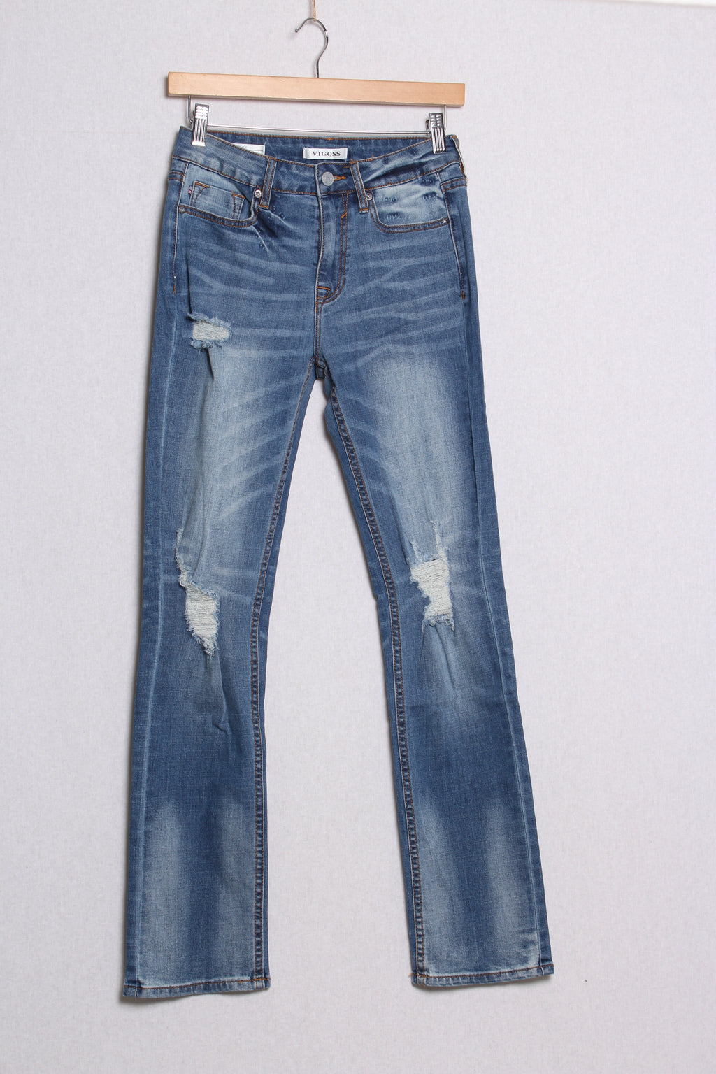 Women's High Waisted Semi Tattered Skinny Jeans
