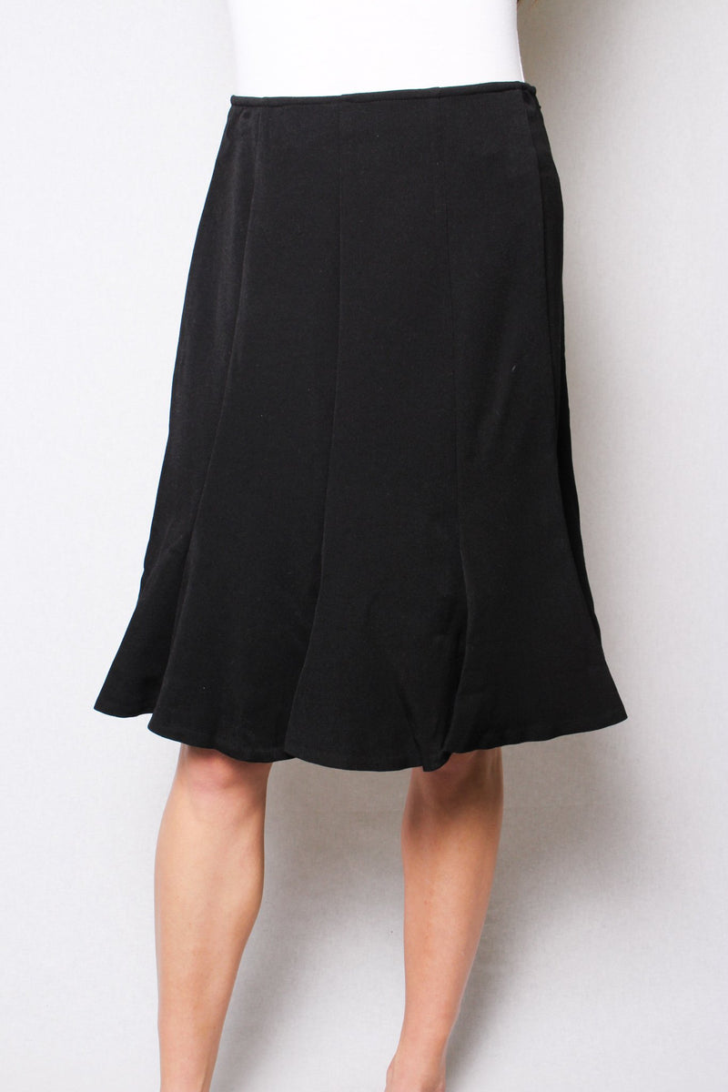 Women's Casual Knee Length Pleated Bottom Solid Skirt