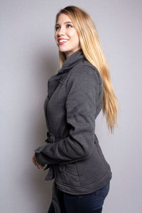 Women's Double Breasted Jacket with Hoodie