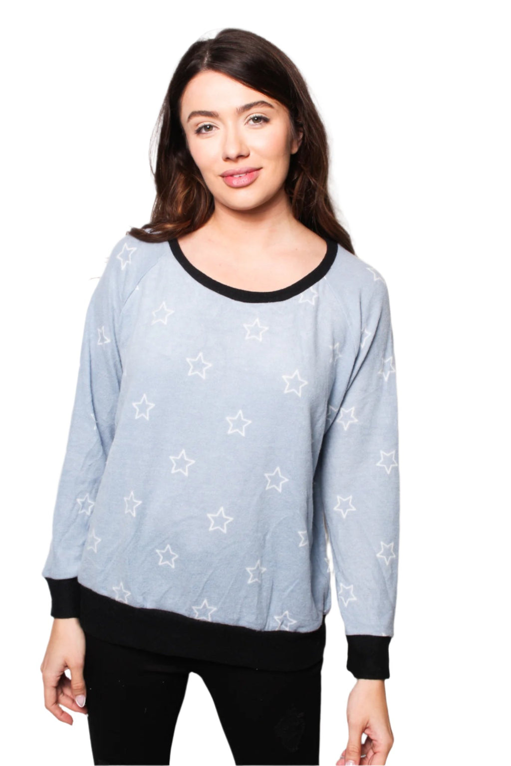 Women's Star Print Raglan Top