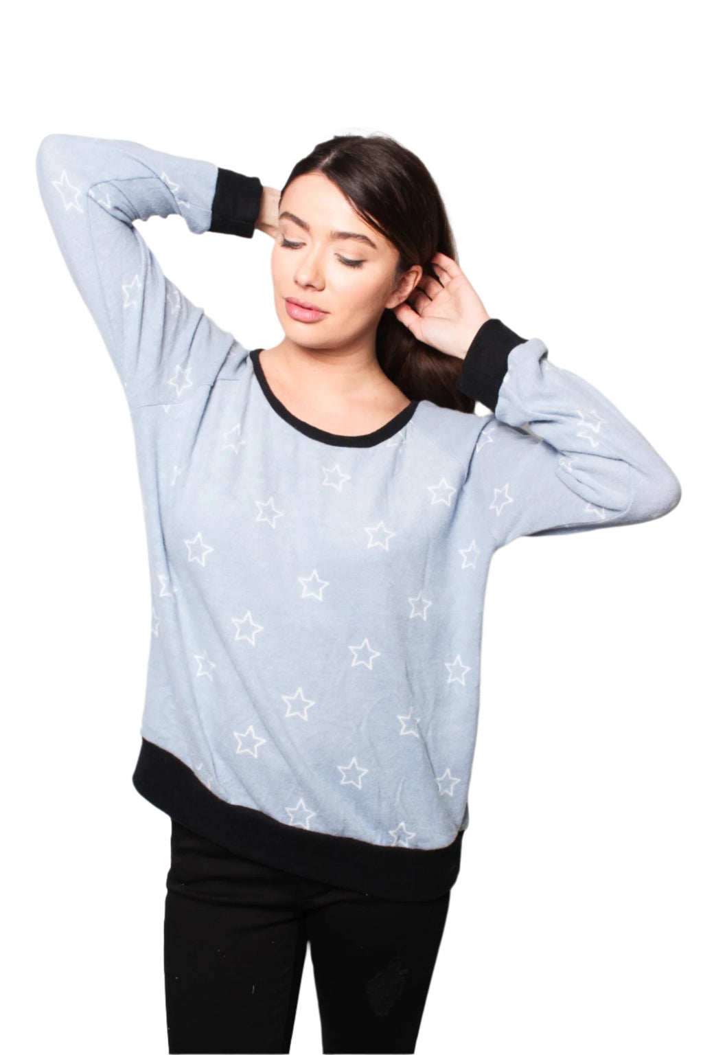 Women's Star Print Raglan Top