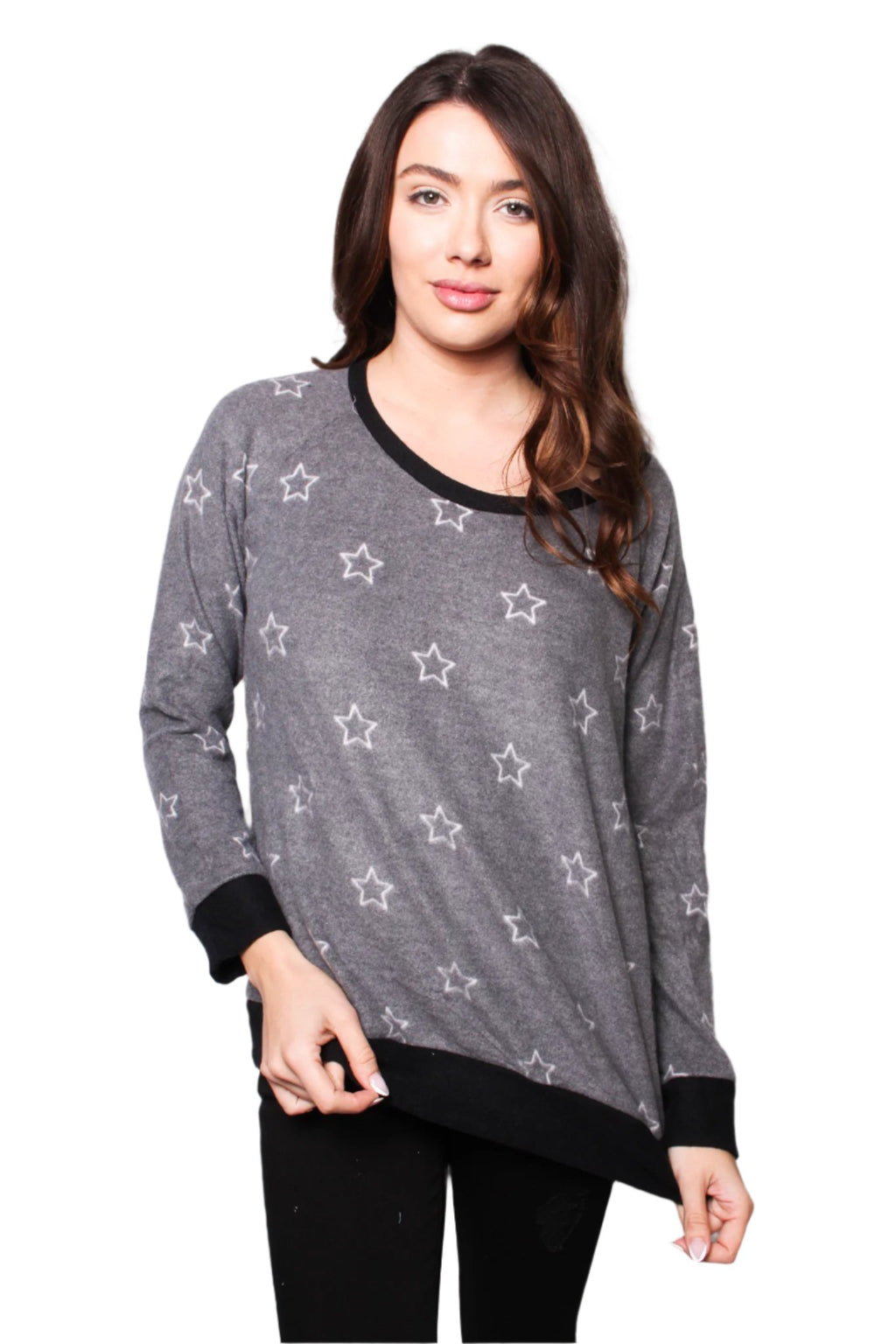 Women's Star Print Raglan Top