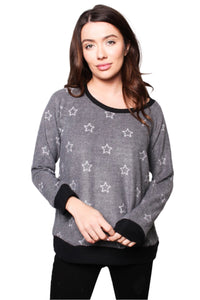 Women's Star Print Raglan Top