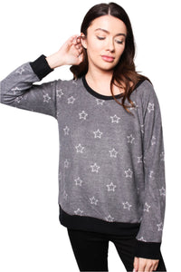 Women's Star Print Raglan Top