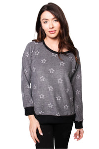 Women's Star Print Raglan Top