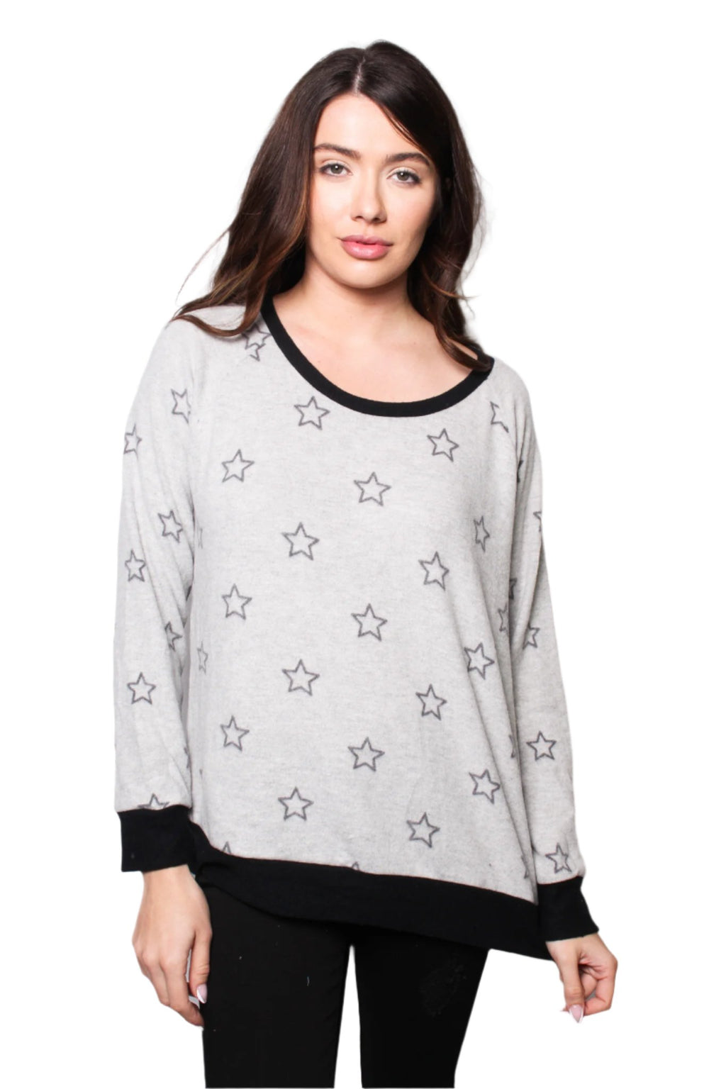 Women's Star Print Raglan Top