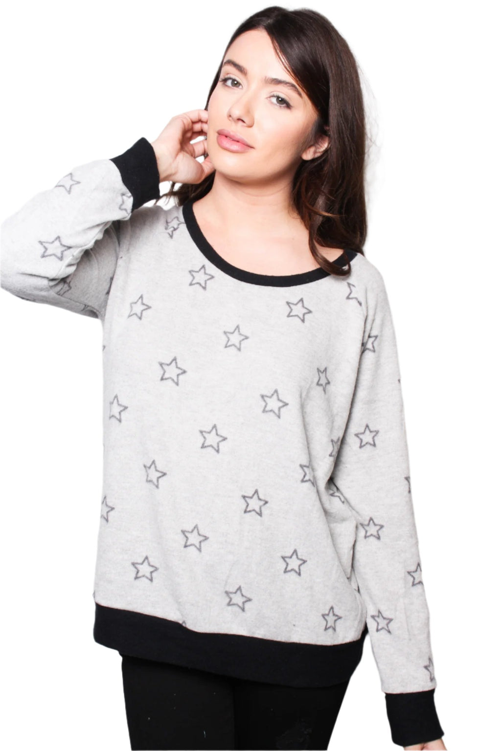 Women's Star Print Raglan Top