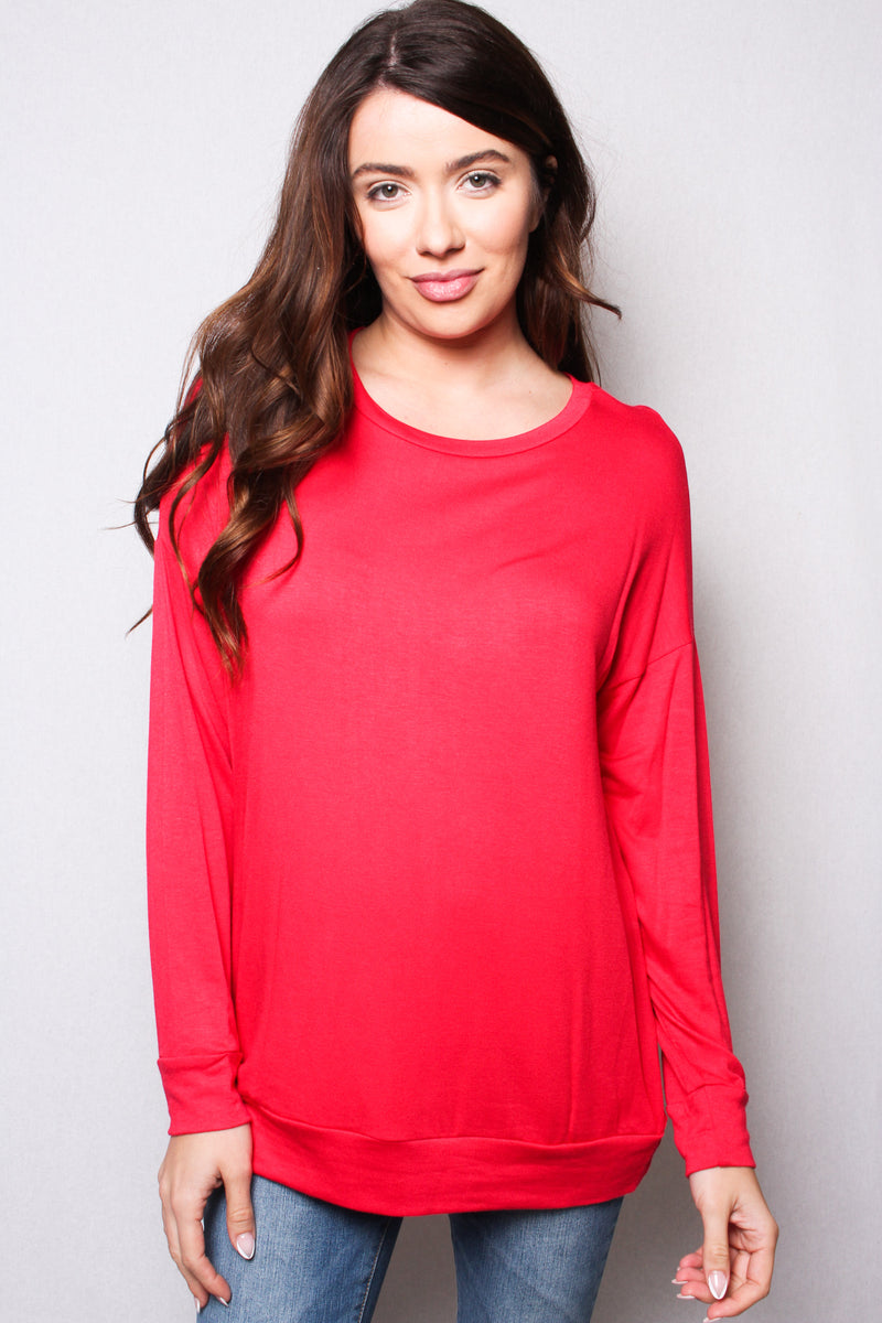 Women's Long Sleeve Light Weight French Terry Top